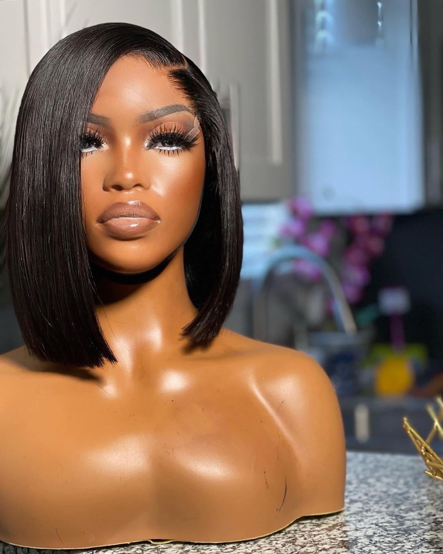 Sleek Bob Lace Frontal Wig 13x6 – Premium Human Hair