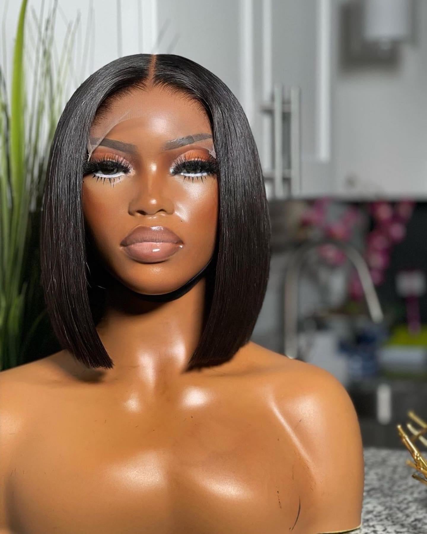 Sleek Bob Lace Frontal Wig 13x6 – Premium Human Hair
